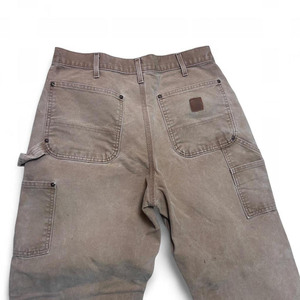 Pantalon de travail coupe droite pour homme, style vintage 2026, couleur taupe, double genouillère, effet usé, déchiré, style charpentier, OEM, fabrication chinoise sur mesure - Product Image 5