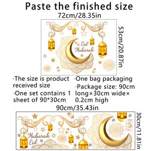 Ramadan Kareem Moon Star Home <b>Decal</b> Gold Castle Wall Sticker Eid Mubarak Ramadan Ceiling Decorations for Home <b>Window</b> - Product Image 6