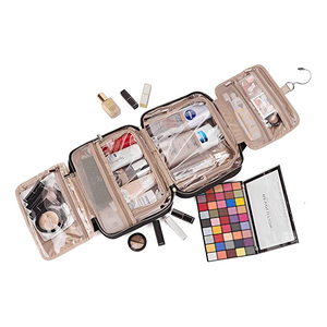 Neceser de viaje con 4 secciones, organizador resistente al agua, grande, de nailon, para maquillaje, para baño y ducha - Product Image 6