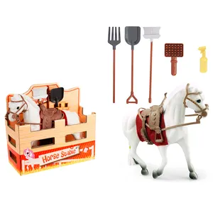 Забавная модель животного из фермы, детская игрушка, пластиковые фигурки лошадей, распродажа