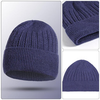 Gorro de Punto Unisex de Color Sólido, Lana Acrílica de Alta Calidad, Transpirable, Impermeable, Cálido, Informal, para Invierno, Viajes, Adultos