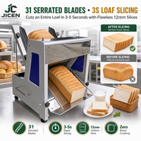 Machine à trancher le pain commerciale JICEN, 31 lames, 370W, acier inoxydable, coupe-pain pour boulangerie, restaurant, hôtel, cuisine