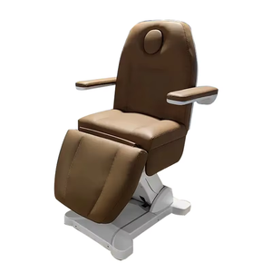 Design unico regolabile marrone salone di bellezza trattamento viso letto 3 motori letti da massaggio elettrici per salone con luci - Product Image 6