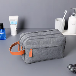 Sac de toilette de voyage pour homme en tissu Oxford, grand format, avec fermeture éclair, résistant à l'humidité, pour maquillage et soins de la peau - Product Image 1