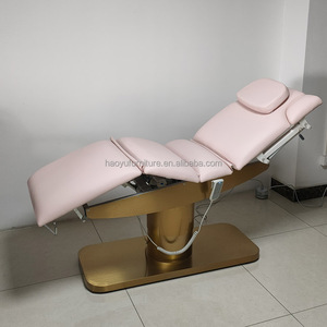 Lit cosmétique facial électrique à 3 moteurs en cuir rose de luxe Lit de salon avec thérapie réglable pour table de <span class=keywords><strong>massage</strong></span> électrique à usage hôtelier - Product Image 6