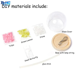 Lámpara Decorativa <span class=keywords><strong>para</strong></span> el Hogar con Forma de Tulipán, Mini Lámpara LED de Cristal con Forma de Tulipán, Lámpara de Flores de Tulipán - Product Image 5