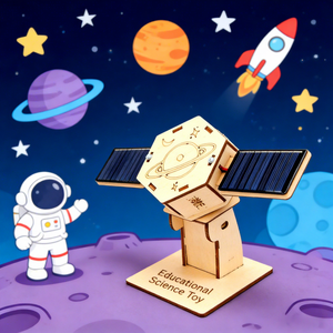 Set di Satellite Solari <span class=keywords><strong>in</strong></span> <span class=keywords><strong>Legno</strong></span> Fai-da-Te, Essenziale per il Percorso Educativo di Scienza e Ingegneria dei Bambini - Product Image 1