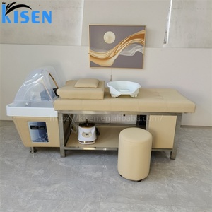Fauteuil de lavage de luxe KISEN pour salon, table de massage japonaise pour spa capillaire avec thérapie aquatique, lit de shampoing - Product Image 6
