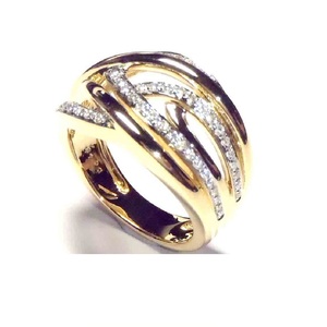 Bague de fiançailles et de mariage tendance pour femme en or blanc massif 18 carats avec diamants naturels sertis pavé – Design « Beloved Bride » - Product Image 2