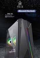 Excellent Value Micro Computer Case for Gaming Horizontal Tempered Glass Front with Mesh for PC Tower & Desktop PCs