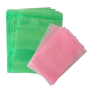 Recyclable Pe Clear Pink Bag Anti Static Flat Heat Seal Transparent Poly Plastic Packaging Bag