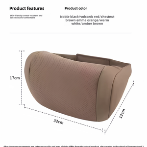 Almohada de Soporte para el Cuello de Coche de Cuero Nappa de Lujo - Cojín Ergonómico Transpirable para el Reposacabezas del Conductor y el Pasajero, Anti-Fatiga - Product Image 6