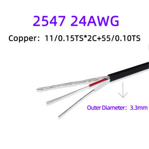 Op maat gemaakte 2547 24AWG 26AWG 28AWG 2-aderige gevlochten vertinde koperdraad anti-interferentie RoHS voor PVC-mantel elektronisch gebruik - Product Image 4