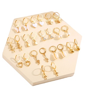 Bộ 12 Bông Tai Ngọc Trai Cái/bộ Vòng Ngọc Trai Khóa Hình Trái Tim Hoa Hồng Vỏ Bướm Acrylic Khuyên Tai Tiệc Tùng Thời Trang Phong Cách Cô Dâu - Product Image 2