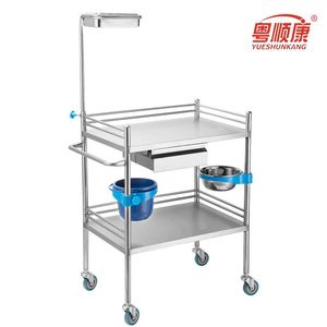 Carrito de Hospital Yuekang de Acero Inoxidable de 2 Niveles con Cajón para Entrega de Medicamentos - Product Image 5