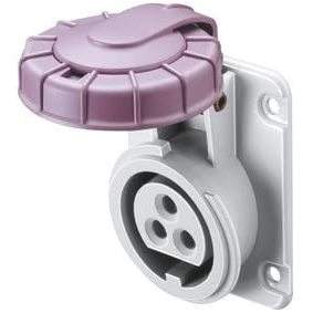 Enchufe de Pared Gewiss 2P 16A 20-25V IP67 Morado Empotrado con Cableado por Tornillo - Product Image 1