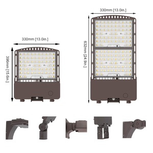 Carcasa de aluminio impermeable UL DLC Calificado 100W a 400W Área de luz Potencia CCT Accesorio de calle seleccionable - Product Image 2