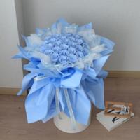 Blauw geconserveerd rozenboeket, op maat gemaakte eeuwige roos, Valentijnsdag cadeau, echt eeuwigdurend bloemenboeket voor vriendin, jubileum