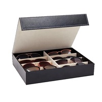 Vente en gros Organisateur de rangement pour lunettes de soleil avec logo personnalisé Mallette de rangement pour lunettes à 8 fentes Boîtes d'emballage personnalisées pour lunettes de soleil