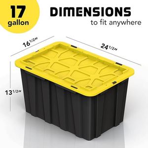 17 Gallon <b>Plastic</b> <b>Storage</b> <b>Bin</b> Tote Organizing Container with Ultra Durable Secure Latching Lids - Product Image 2