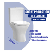 Ensemble de salle de bain moderne, vente en gros au Royaume-Uni, style occidental, sanitaires en céramique, lavabo et WC combinés, 2 pièces