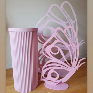 Đám cưới trang trí sân khấu Backdrop tường hiển thị Backdrop màu hồng bướm đứng - Product Image 2