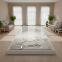 Panel de Pared de PVC con Recubrimiento UV Brillante de 4x8 Pies (1.22x2.44m), Resistente al Agua y al Fuego, con Diseño de Mármol, para Baños y Hoteles