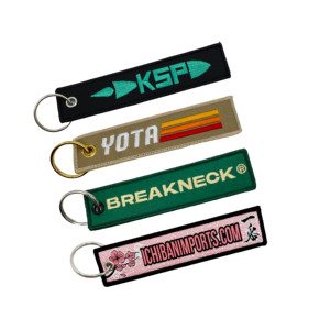 Portachiavi in tessuto ricamato personalizzato con logo, targhetta identificativa per bagaglio, all'ingrosso dalla fabbrica - Product Image 5
