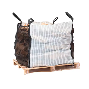HESHENG 1500L White PP Jumbo Flat Firewood <strong>Bag</strong> 5:1 Top Woven Breathable Big Bulk <strong>Bags</strong> Ventilated Storage 1000kg - Product Image 5
