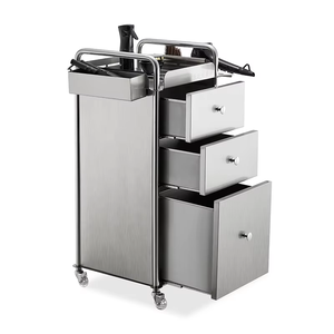 Carrello da Parrucchiere Best Seller in Acciaio Inox Argentato Mobiletto Metallico Porta Attrezzi da Salone di Bellezza per Uso Domestico in Soggiorno - Product Image 4