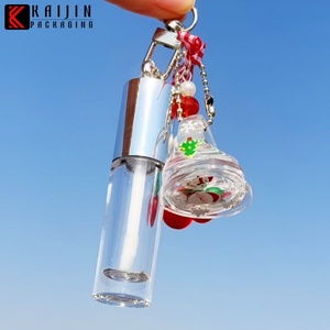 Tùy Chỉnh Son Bóng Ống 2.5Ml Có Thể Tái Chế Hình Tròn Bạc Rỗng Lip Gloss <span class=keywords><strong>Container</strong></span> Với Tình Yêu Hình Dạng Nắp Và Mặt Dây Chuyền - Product Image 1