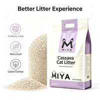Litière agglomérante biodégradable écologique à base de manioc, absorption rapide, faible émission de poussière, agglomerations fermes, contrôle des odeurs à base végétale pour chats