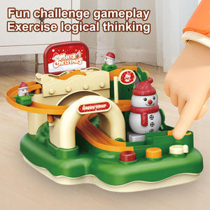 Juego de Construcción de Tren Magnético Pequeño con Rampa Temática de Muñeco de Nieve Navideño, Juguete Educativo de Aventura para Niños - Product Image 3
