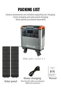 เครื่องกำเนิดไฟฟ้าพลังงานแสงอาทิตย์แบบพกพา 4KW 4000W MPPT สำหรับใช้งานนอกสถานที่ พร้อมจุดจุดบุหรี่ สำหรับการตั้งแคมป์กลางแจ้งและเหตุฉุกเฉิน - Product Image 6