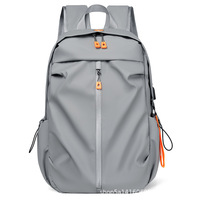 Sac à dos pour ordinateur portable, personnalisable avec logo, couleur unie minimaliste, tendance, unisexe, professionnel, multifonctionnel, en polyester