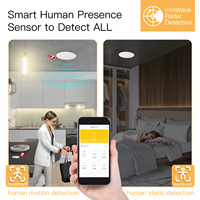 MOES Tuya Smart ZigBee Détecteur de présence humaine MmWave Détecteur de détection de radar Lumière Luminosité 2 en 1 Fonction Domotique