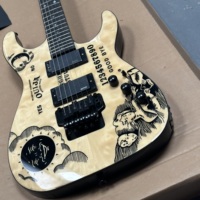 Yellow Kirk Ouja Electric Guitar Maple Neck Solid Wood 6 String Custom Humbucker Pickup Glossy Finish Fast Ship