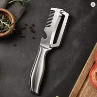 Éplucheur de cuisine en acier inoxydable, éplucheur à bord plat, éplucheur à pommes de terre, couteau trancheur, râpe à pastèque/melon, accessoires de cuisine