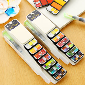 BOMEIJIA Offre Spéciale 18/25/33/42 couleur pliable transparent en forme d'éventail solide gouache portable <span class=keywords><strong>aquarelle</strong></span> peinture ensemble - Product Image 6