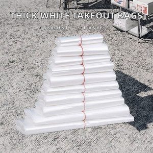 White HDPE Recyclable Matte Plastic T-Shirt Bags Thickened Transparent Handheld Takeout Packaging Convenient Vest Bulk - Product Image 2