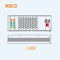 Alimentateur LED à tension constante YSD 12V 24V AC/DC 30W 60W 100W 150W 200W 300W 400W SMPS Transformateur LED pour bande LED