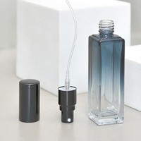 Flacon de parfum carré en verre, dégradé, vide, rechargeable, avec logo personnalisé, emballage en gros