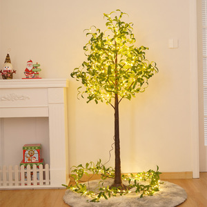 Olive Leaf <b>Tree</b> <b>LED</b> Indoor Christmas Decoration 150cm 220 Lights Holiday Scene Setting <b>Tree</b> Living Room Courtyard Decor - Product Image 2