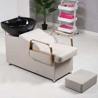 Fauteuil de lavage de cheveux moderne et confortable avec lavabo et fonction de massage inclinable pour hôtels