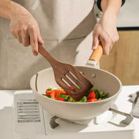 Ustensiles de cuisine en bois faits à la main, écologiques, 9 pièces, ustensiles de cuisine antiadhésifs, spatules et cuillères en bois de teck naturel pour la cuisson