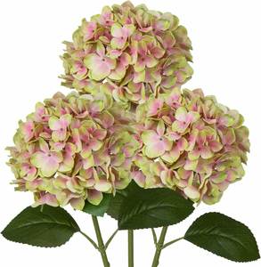 Flores Artificiales de Hortensia Grandes de Tacto Real en Blanco, Verde y Azul, de Látex, para Bodas y Pascua, con Tallos Incluidos - Product Image 1