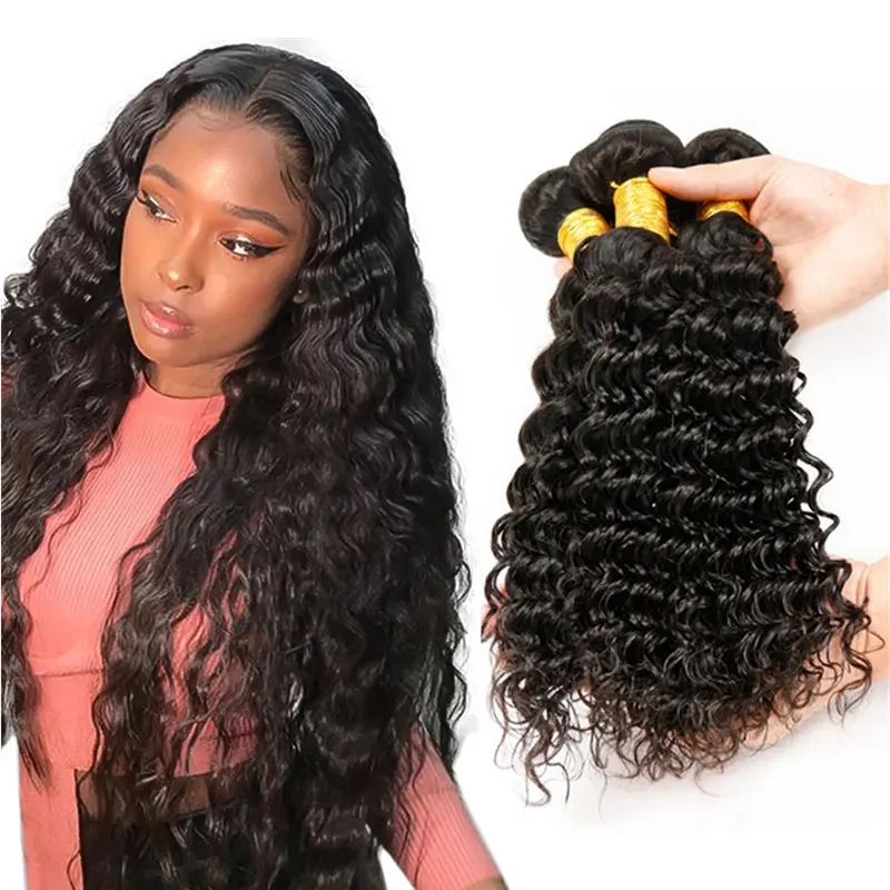 Peerless Hair Product Best Virgin Brazilian Deep Wave Human Hair Weave Bundles Wholesale Price