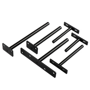 Concealed Partition <b>Bracket</b> T-Shaped <b>Black</b> Iron Shelf Support 3 4 5 Inch Wall Mount Hardware For Partition - Product Image 5