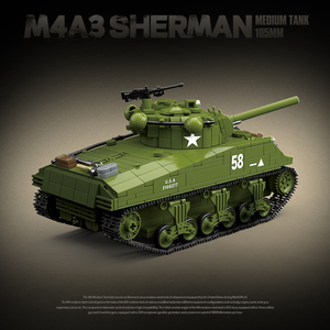 1175pcs Sherman M4A3 chúng tôi vừa xe tăng chiến đấu Panzer mô hình quân đội xe WW2 gạch đồ chơi xây dựng xây dựng khối đồ chơi thiết lập - Product Image 3