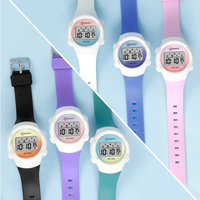 Nouvelle Arrivée Montre Digitale LED à Bracelet en Acrylique Étanche 30M pour Étudiants, Sportive, Colorée, Personnalisée, avec Alarme, Vente en Gros